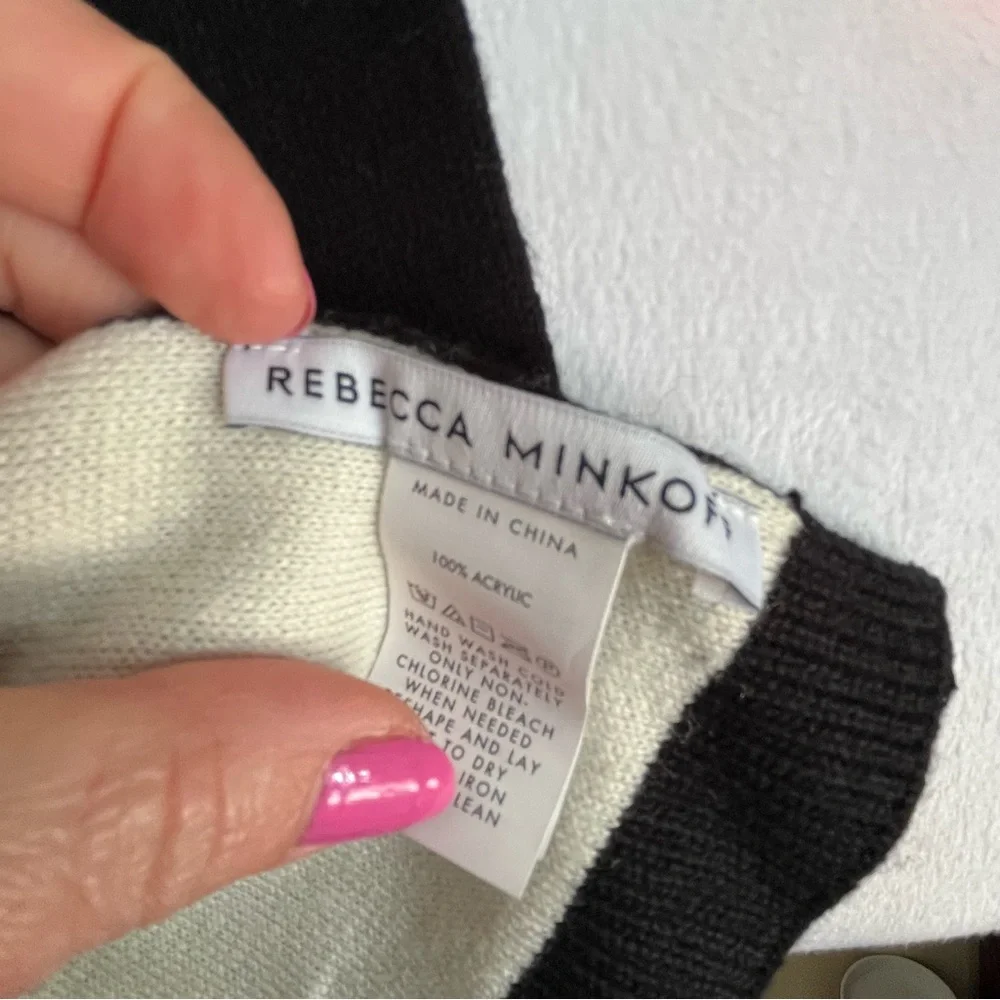 Rebecca Minkoff Black and White Peace Sign Scarf - Picture 4 of 5